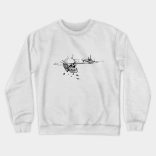 SEA MINE-SKULL AND WARSHIP Crewneck Sweatshirt